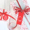 PINE CONE DRAWING <br>Red Gift Tag - Image 2