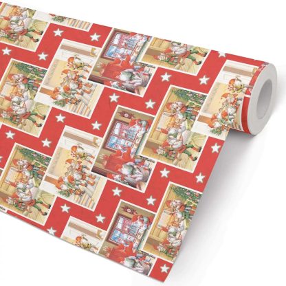 Elves and Stars Counter Roll Wrapping Paper