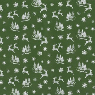Green Stags Wrapping Paper