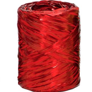 RED METALLIC Raffia