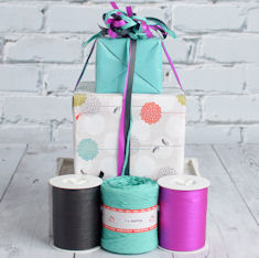 Stems Wrapping Paper with Raffia and Matte Ribbon