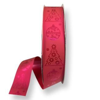 Cerise Christmas Ribbon 31mm