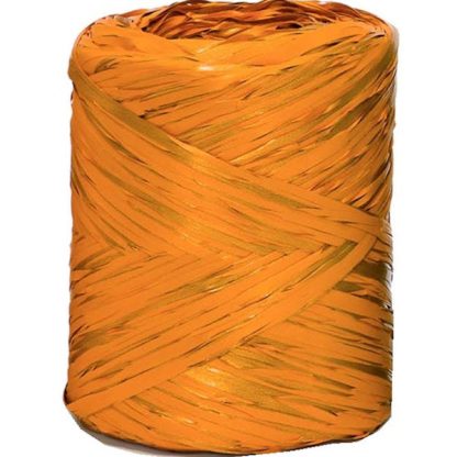 Orange Metallic Raffia