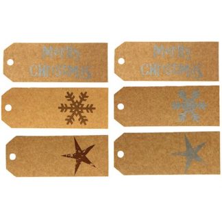 Christmas Metallic Mix Kraft Gift Tags