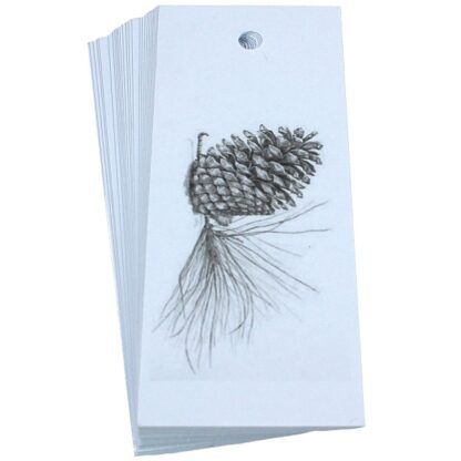 Pine Cone White Gift Tag