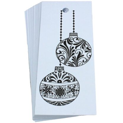 Baubles White Gift Tag