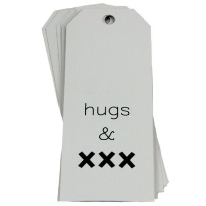 Hugs & Kisses White Gift Tag
