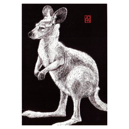 Card B+W Kangaroo