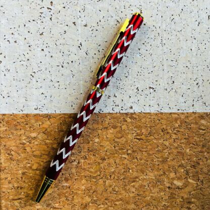 Red Herringbone Pen