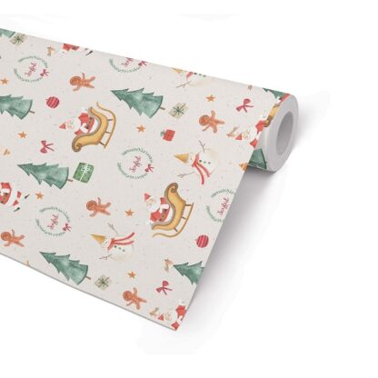 Matte Joyful Wrapping Paper