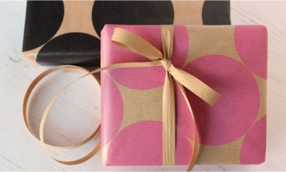 RIBBED BLACK CIRCLES <br>Wrapping Paper - Image 3