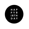 Happy Birthday B+W Sticker