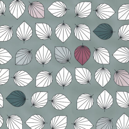 Grey Falling Leaves Wrapping Paper