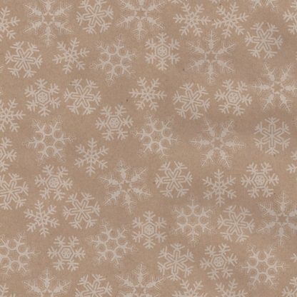 Snowflakes on Kraft Narrow Wrapping Paper