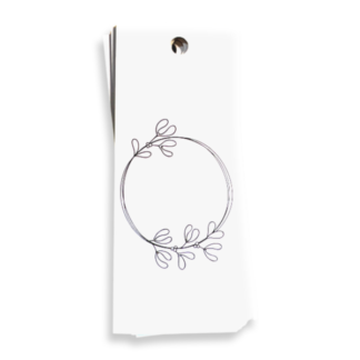 Wreath Drawing White Gift Tag