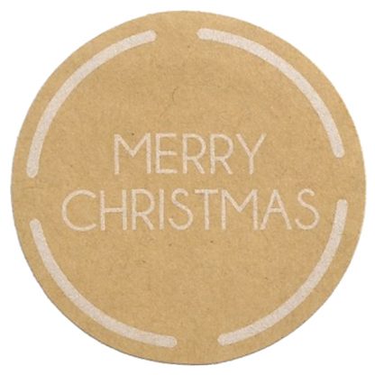 Merry Christmas Kraft Sticker