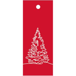 Xmas Tree - Drawing Red Gift Tag