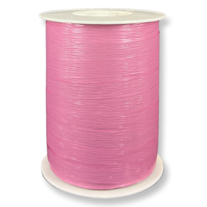 Pale Pink Ribbed Metallic 10mm Curling Ribbon