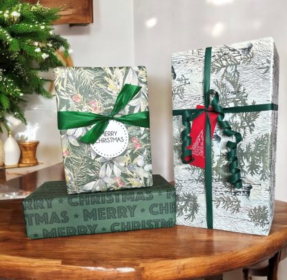 Birch, Christmas Garden and Merry Green Wrap