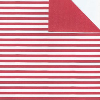 Matte Red + Red Stripe Wrapping Paper