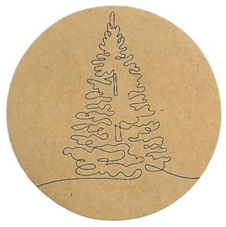 TREE DRAWING Kraft Sticker