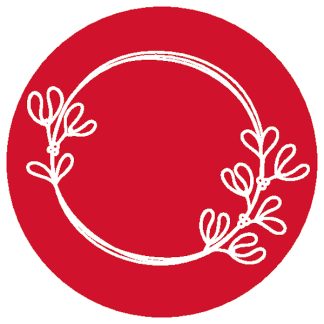 WREATH DRAWING Red Sticker