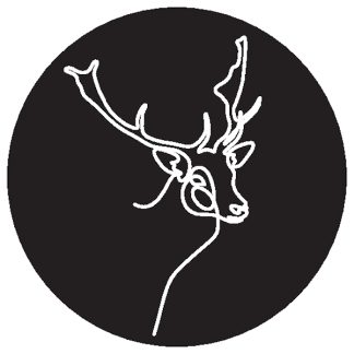 STAG DRAWING Black Sticker