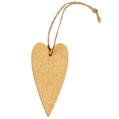 GLITTER HEART Wooden Gift Tag
