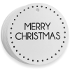 CHRISTMAS PRINT Round White Gift Tag