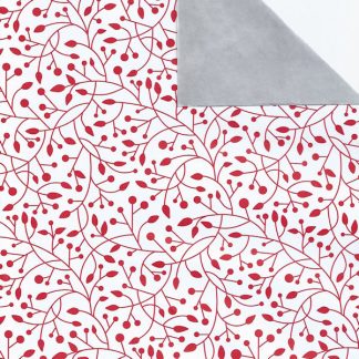Bloom Red + Silver Narrow Wrapping Paper
