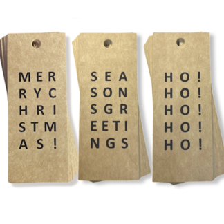 CHRISTMAS LETTERS MIX Kraft Gift Tags