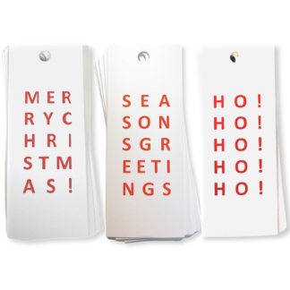 CHRISTMAS LETTERS MIX White Gift Tags