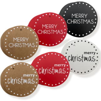 CHRISTMAS MIX Round Gift Tags