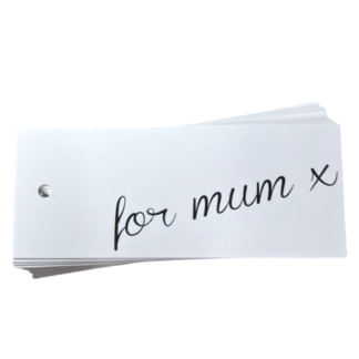 For Mum - Cursive White Gift Tag