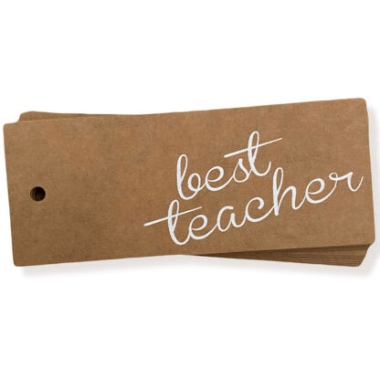 Best Teacher - Cursive Kraft Gift Tag