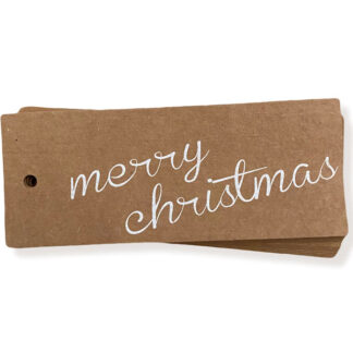 Merry Christmas Cursive - Kraft Gift Tag