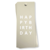 Happy Birthday Taupe Gift Tag