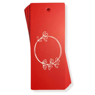 WREATH DRAWING Red Gift Tag