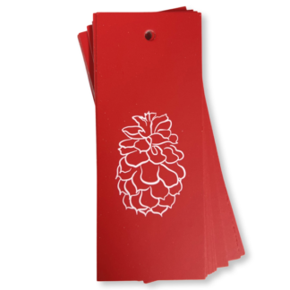 Pine Cone Drawing - Red Gift Tag