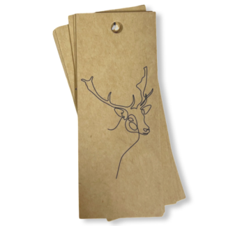Stag Drawing Kraft Gift Tag