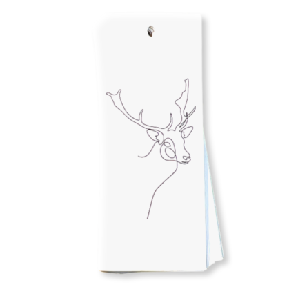 Stag Drawing White Gift Tag