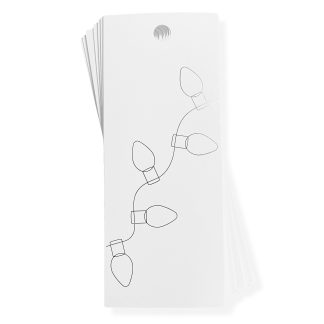 XMAS LIGHTS DRAWING White Gift Tag