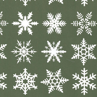 Big Snowflake Green Wrapping Paper