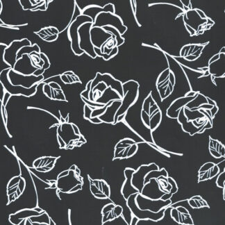 White Roses on Black Wrapping Paper
