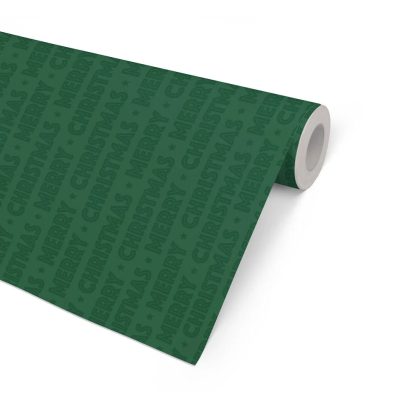 Matte Merry Christmas Green Wrapping Paper