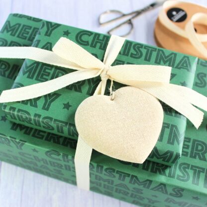 Merry Christmas Green Wrapping Paper