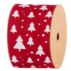 Red Trees Woven Wired Ribbon