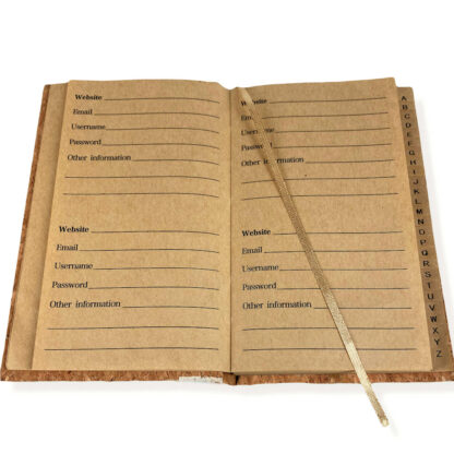 Pampas Cork A6 Password Book + Pencil in Linen Bag