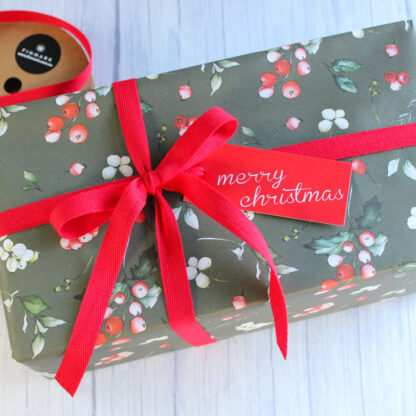 Matte Red Berries Wrapping Paper