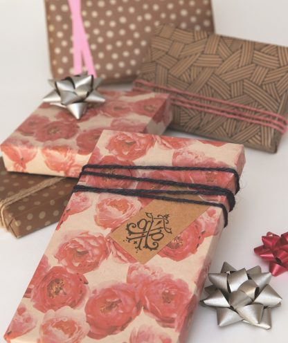 Peony Kraft + Basket Kraft + Cinnamon Kraft Wrap